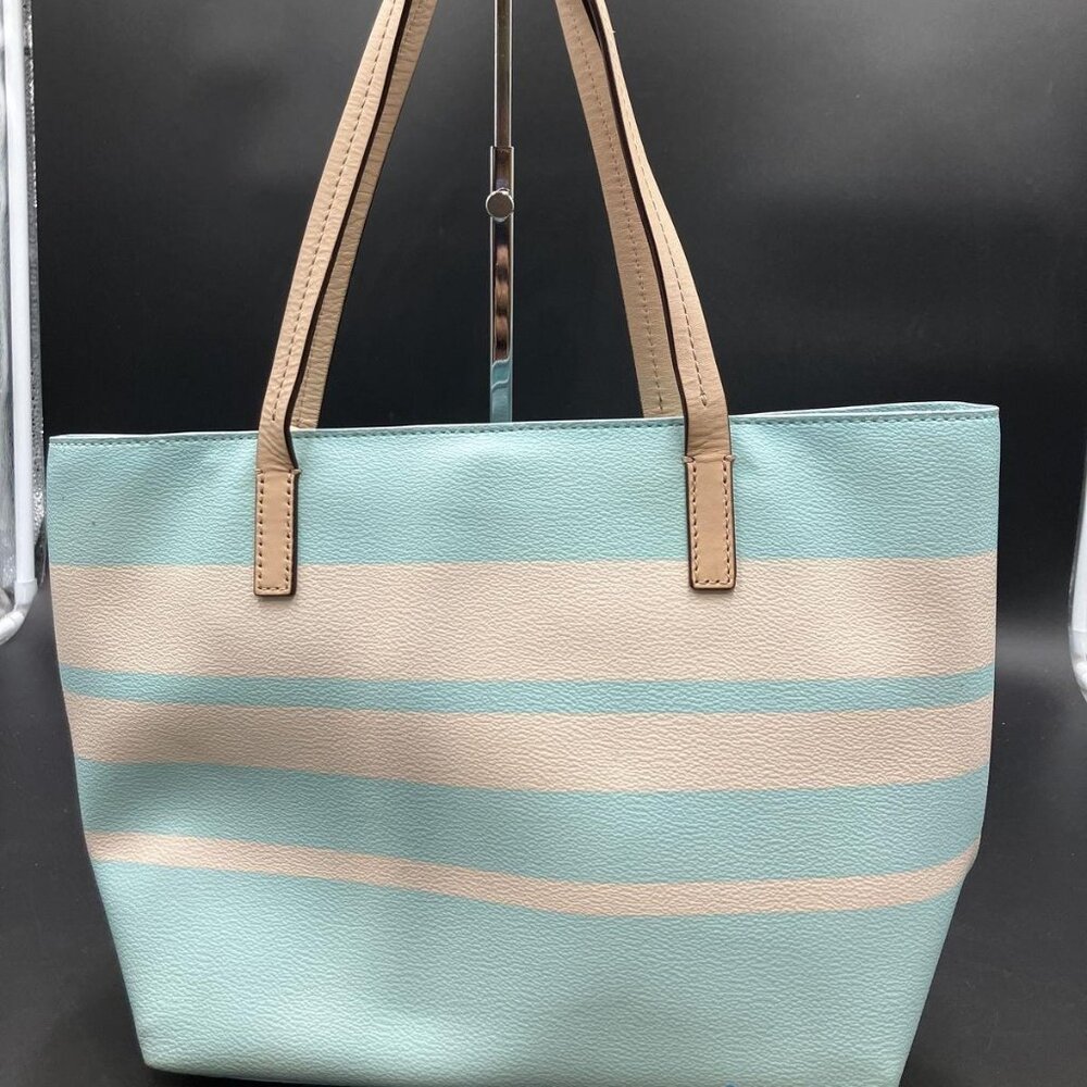 Kate Spade Hawthorne Lane Grace Blue / Cement Julie Stripe Ryan Tote Bag - Picture 3 of 8
